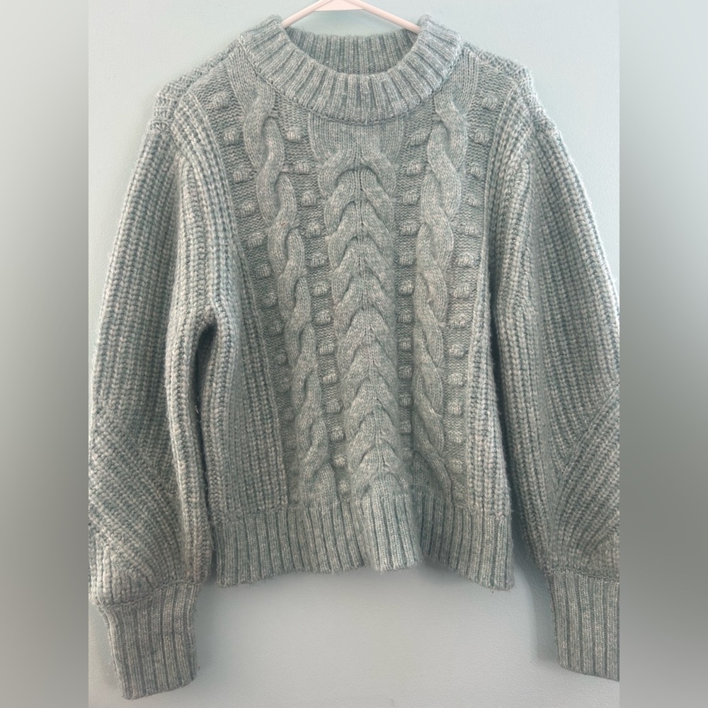 a new day Light Gray Cable Knit Turtleneck Sweater